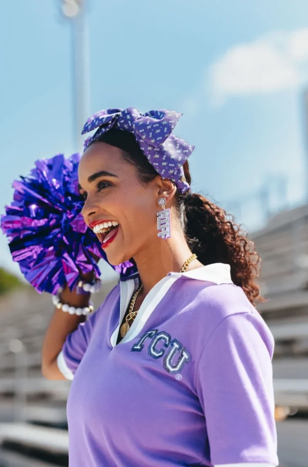 TCU Purple Woven Side Bow Headband-Brianna Cannon Clearance