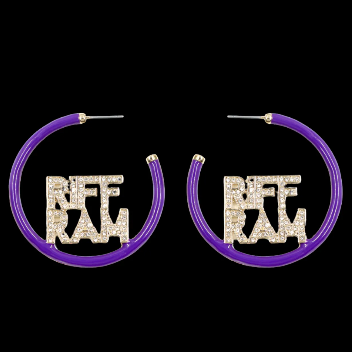 tcu_riff_ram_purple_pav_h_0.webp TCU RIFF RAM Purple Pavé Hoop Earrings-Brianna Cannon Outlet