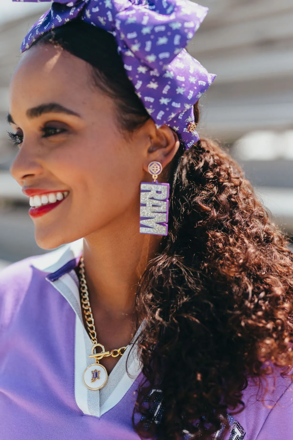tcu_silver_glitter_and_pu_1.webp TCU Silver Glitter and Purple RIFF RAM Earrings-Brianna Cannon Clearance