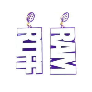 TCU White and Purple RIFF RAM Earrings-Brianna Cannon New