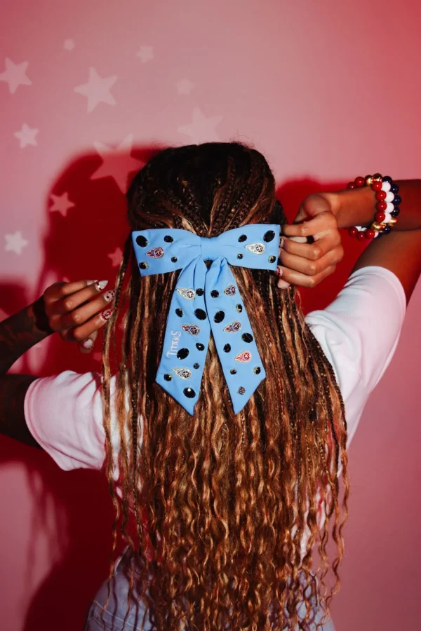 Tennessee Titans Blue Bow Barrette-Brianna Cannon Hot