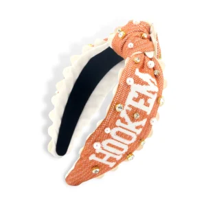 Texas Adult Size HOOK'EM HORNS Cross Stitch Headband-Brianna Cannon Outlet