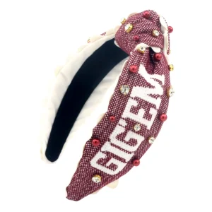 Texas A&M Adult Size GIG'EM AGGIES Cross Stitch Headband-Brianna Cannon Best