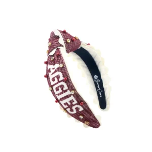 Texas A&M Child Size GIG'EM AGGIES Cross Stitch Headband-Brianna Cannon Best