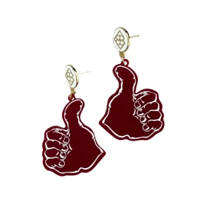 Texas A&M Gig'Em Thumbs-Up Earrings-Brianna Cannon Hot