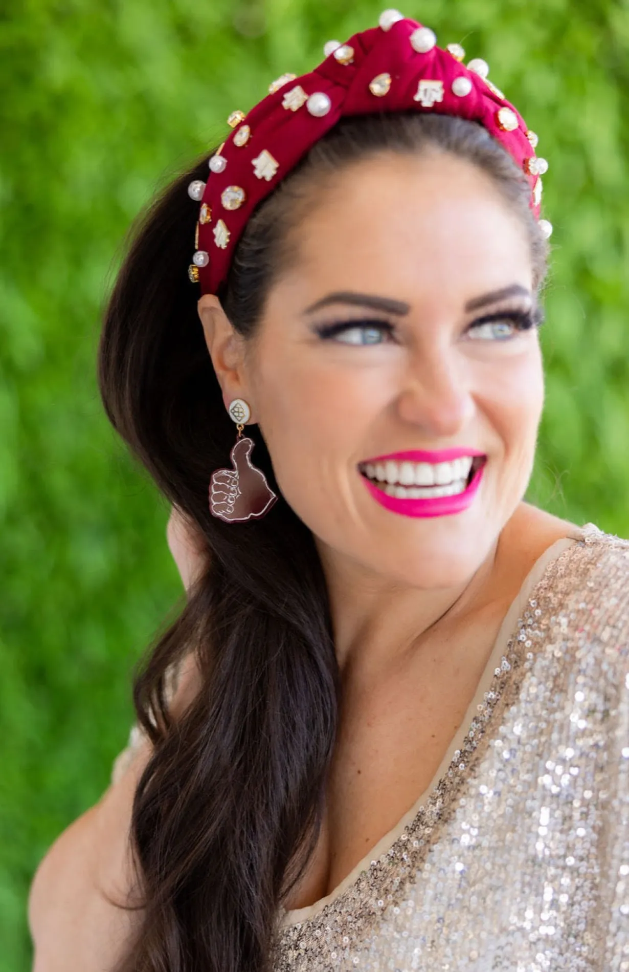 texas_am_gigem_thumbsup_e_1.webp Texas A&M Gig'Em Thumbs-Up Earrings-Brianna Cannon Hot
