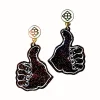 Texas A&M Gig'Em Thumbs-Up Glitter Earrings-Brianna Cannon Discount