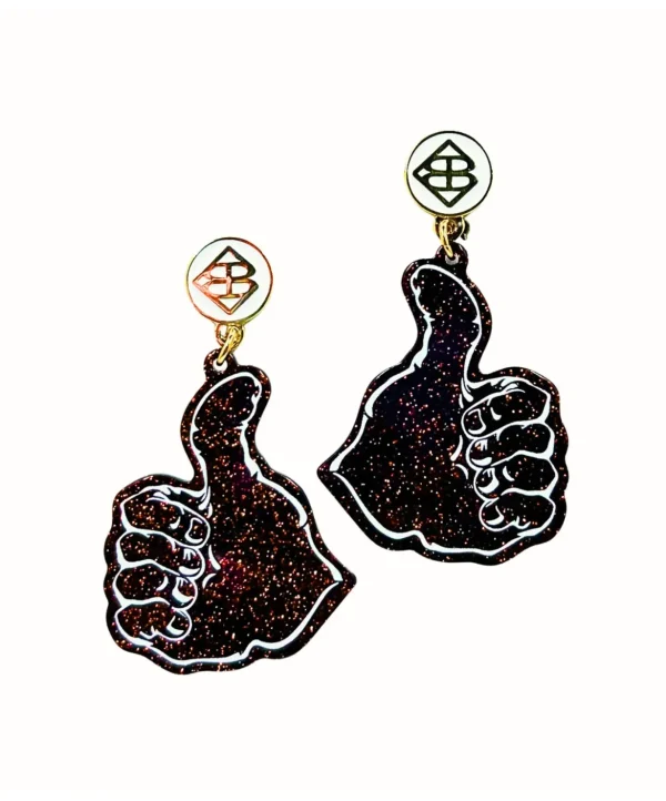 Texas A&M Gig'Em Thumbs-Up Glitter Earrings-Brianna Cannon Discount