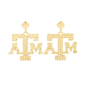 Texas A&M Gold Logo Earring with BC Logo-Brianna Cannon Sale