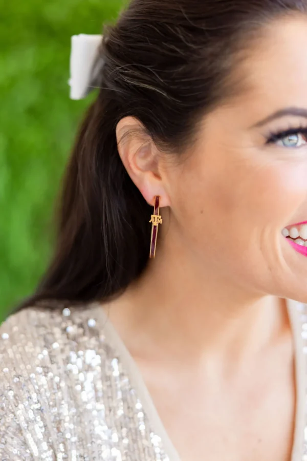 Texas A&M Logo Hoop Earrings-Brianna Cannon Outlet