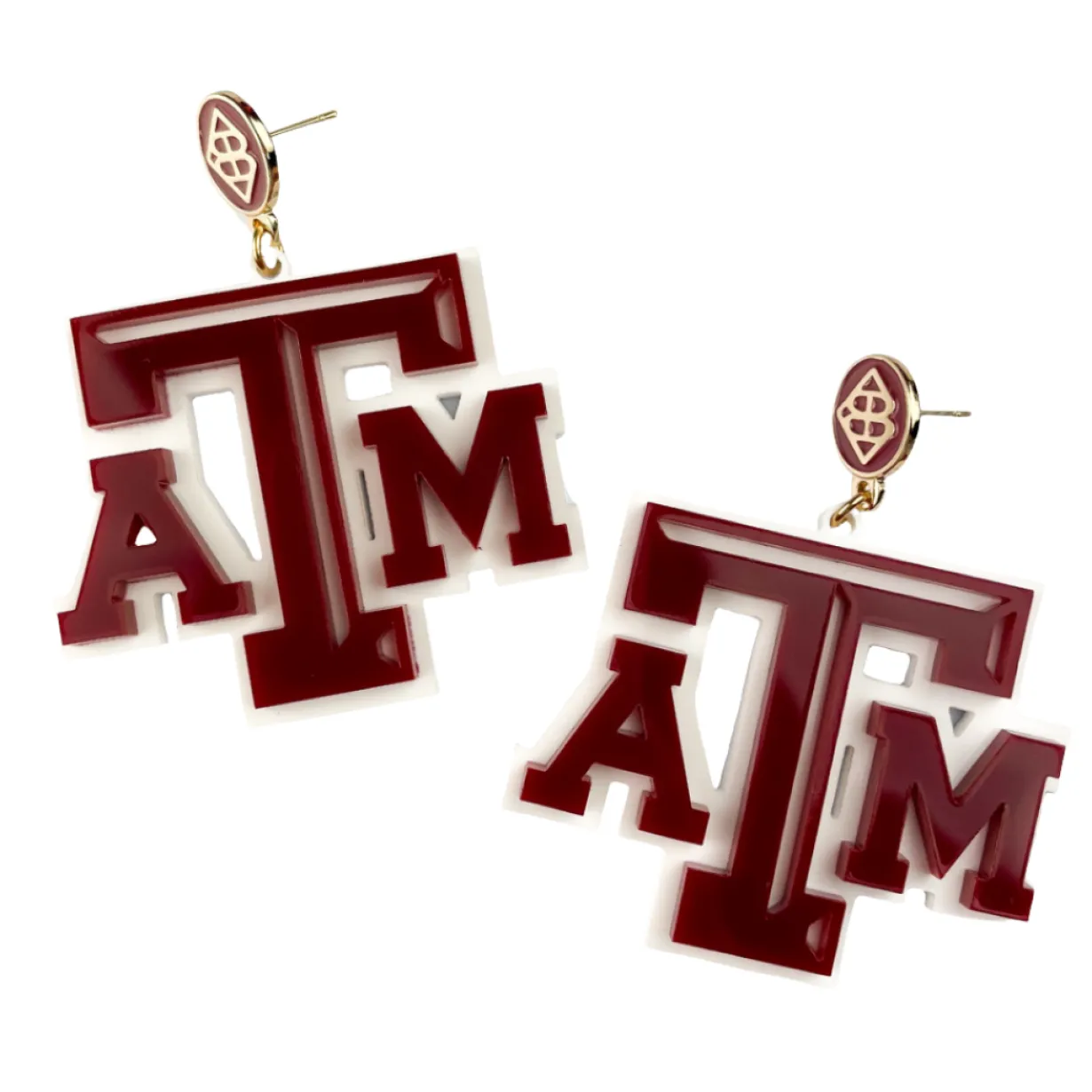 texas_am_maroon_and_white_0.webp Texas A&M Maroon and White Logo Earrings-Brianna Cannon Hot
