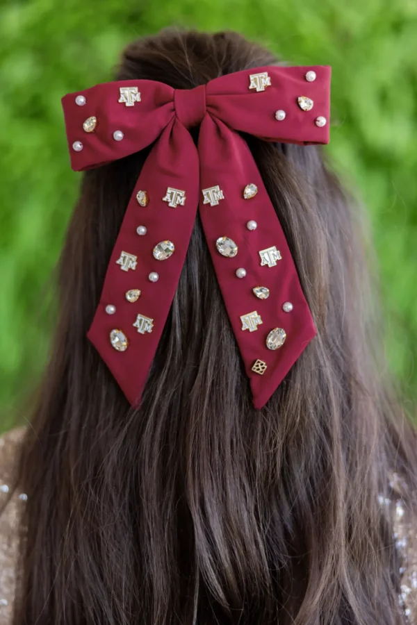 Texas A&M Maroon Bow Barrette-Brianna Cannon Online