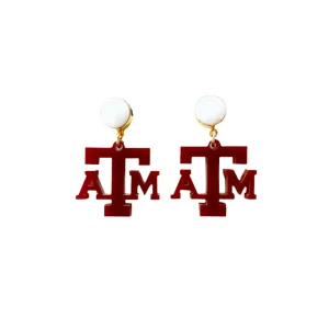 Texas A&M Mini Maroon A&M Earrings-Brianna Cannon Hot