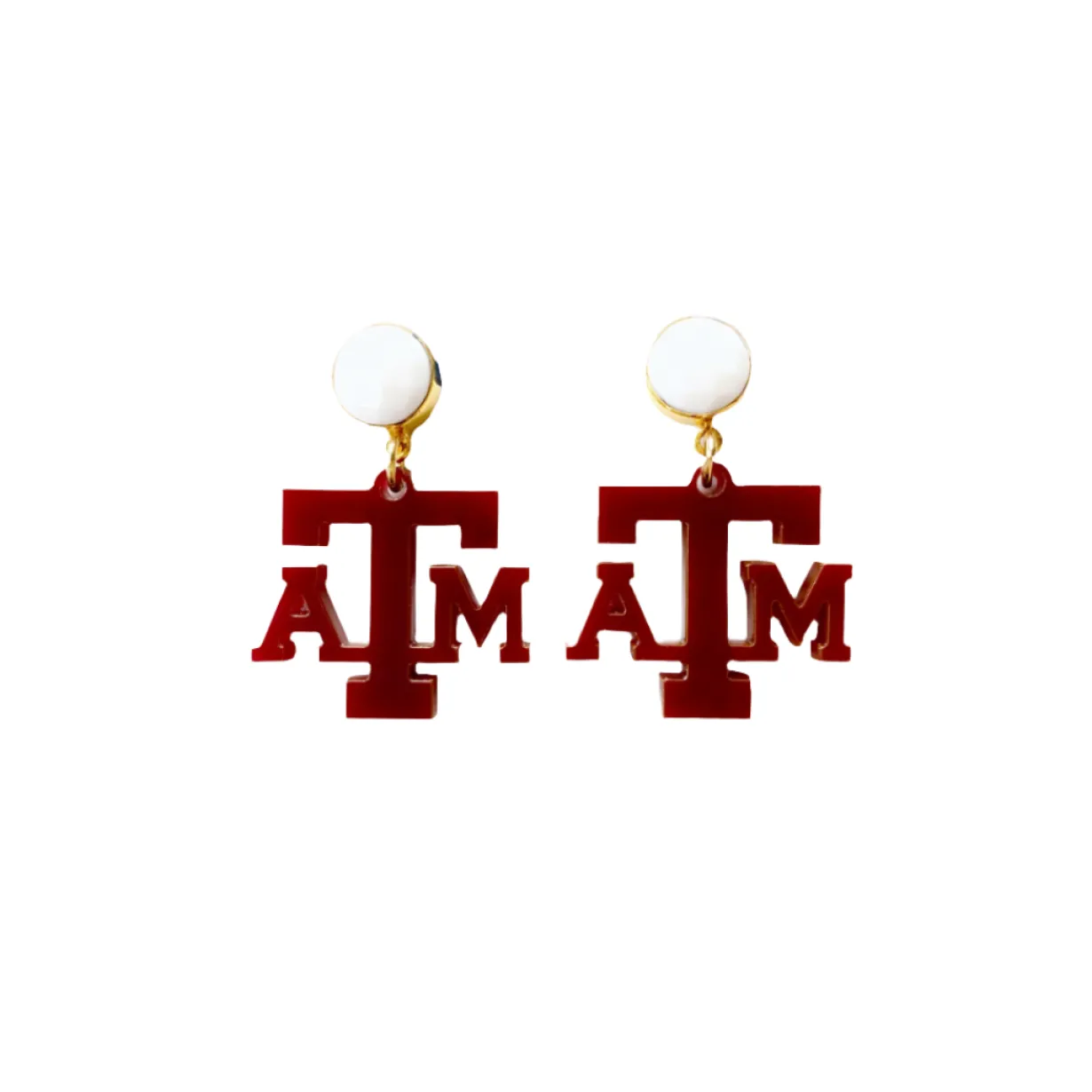texas_am_mini_maroon_am_e_0.webp Texas A&M Mini Maroon A&M Earrings-Brianna Cannon Hot