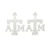 Texas A&M Silver Logo Earring with BC Logo-Brianna Cannon Best