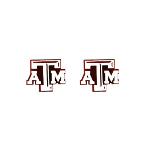 Texas A&M White & Maroon Logo Studs-Brianna Cannon Online