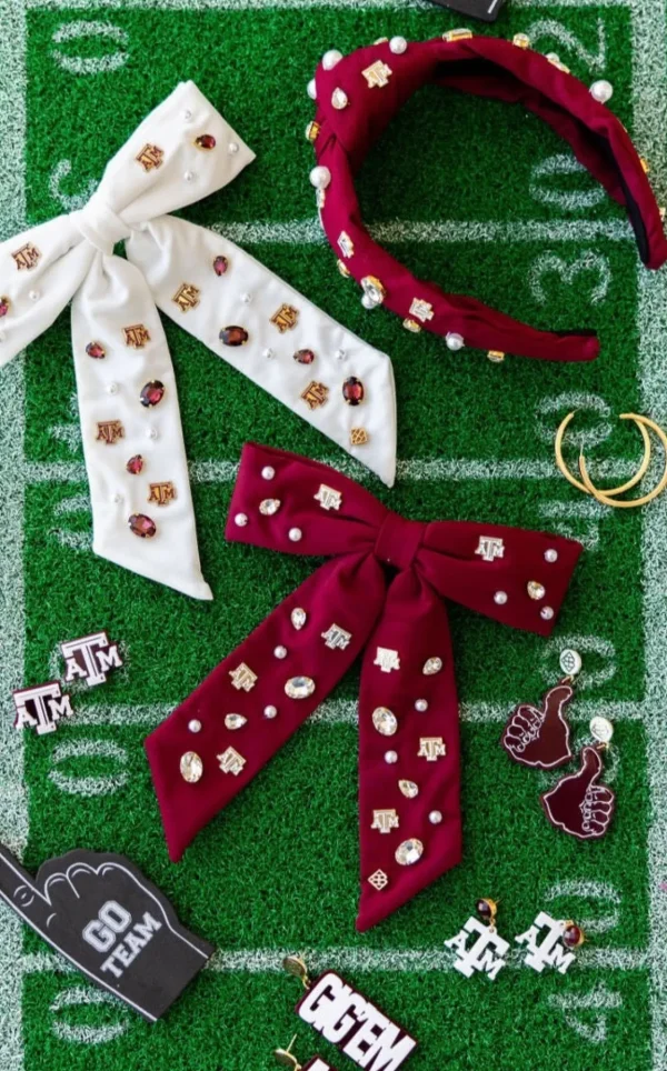 Texas A&M White & Maroon Logo Studs-Brianna Cannon Online