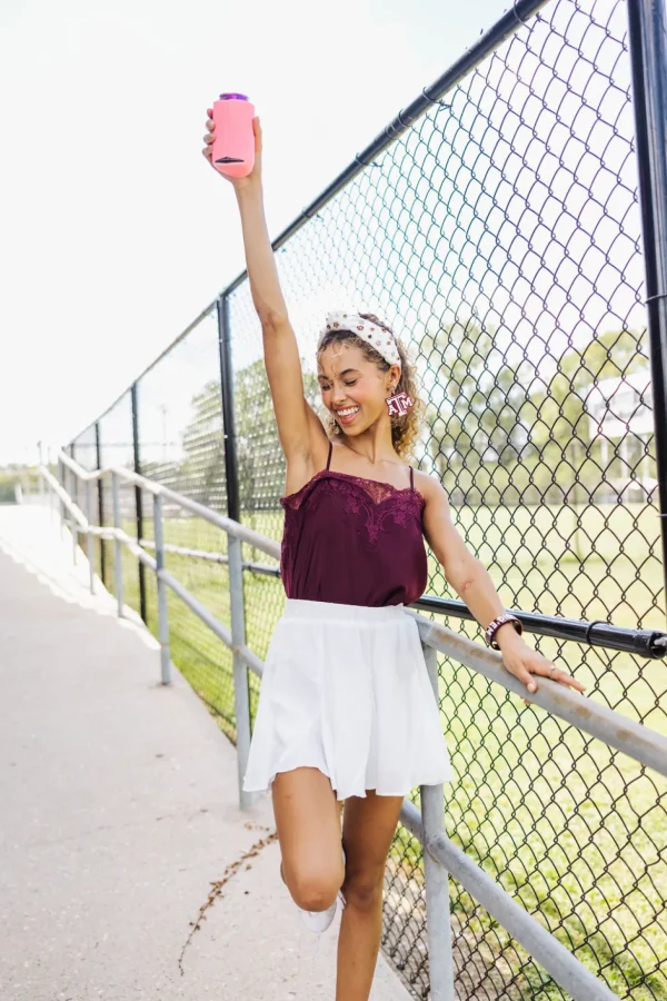 Texas A&M White and Maroon Logo Earrings-Brianna Cannon Fashion