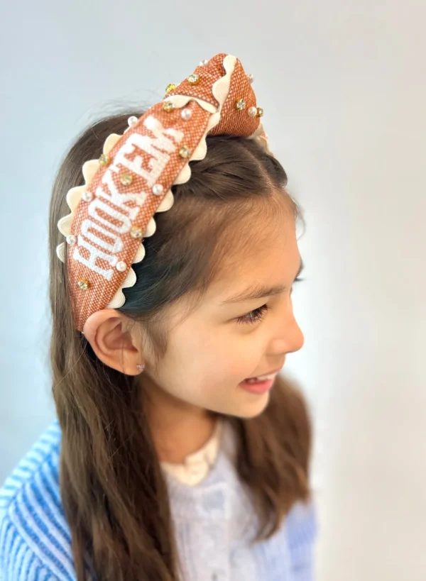 Texas Child Size HOOK'EM HORNS Cross Stitch Headband-Brianna Cannon Best