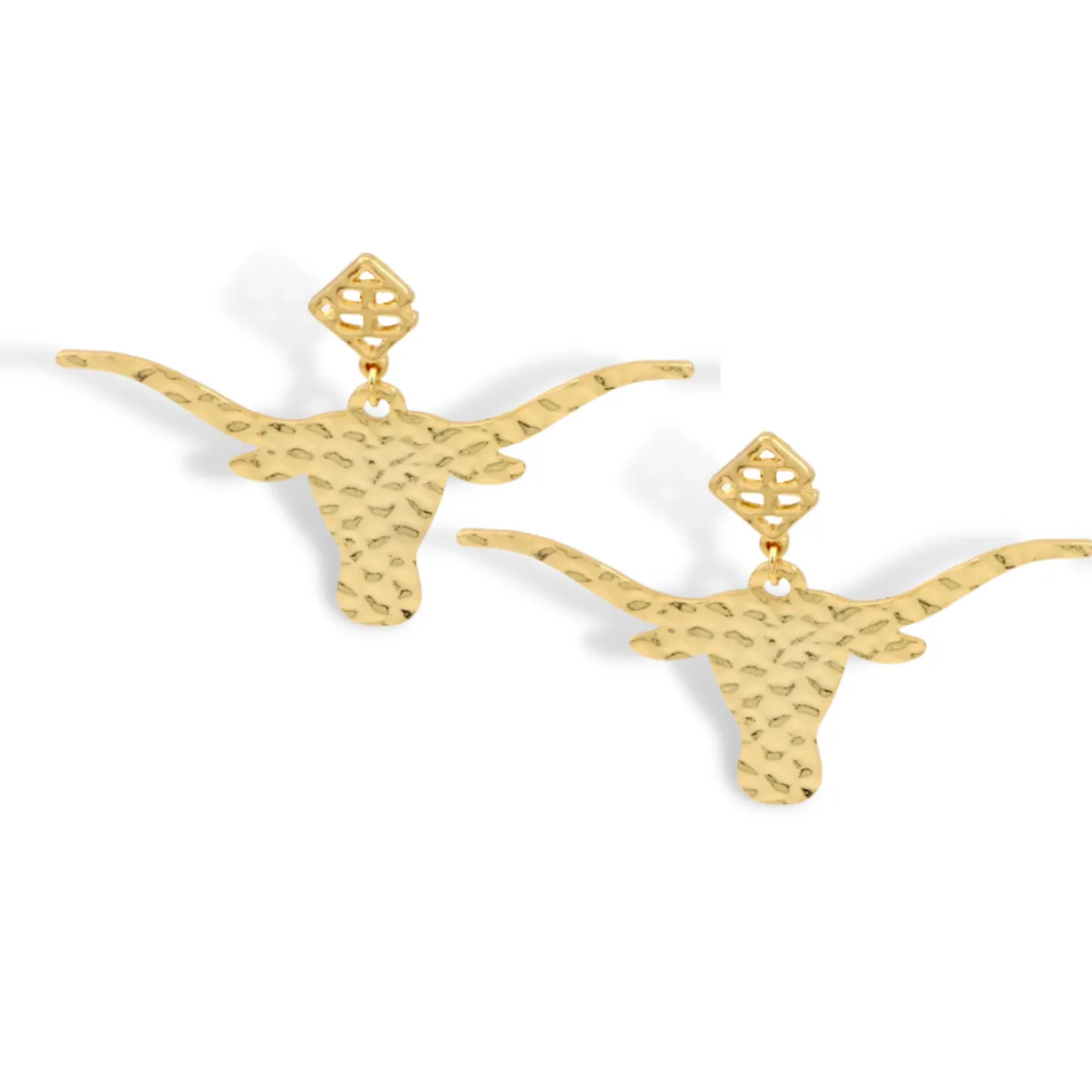 texas_gold_longhorn_earri_0.webp Texas Gold Longhorn Earring with BC Logo-Brianna Cannon Hot