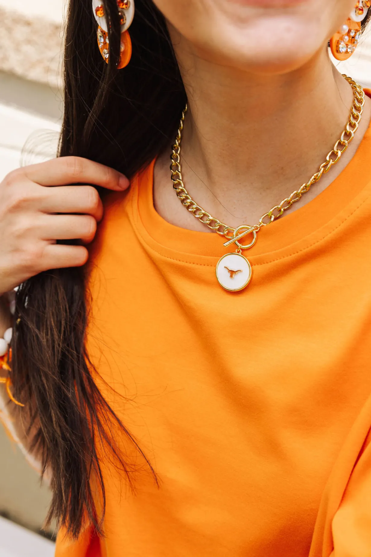 texas_logo_necklace_5.webp Texas Logo Necklace-Brianna Cannon Outlet