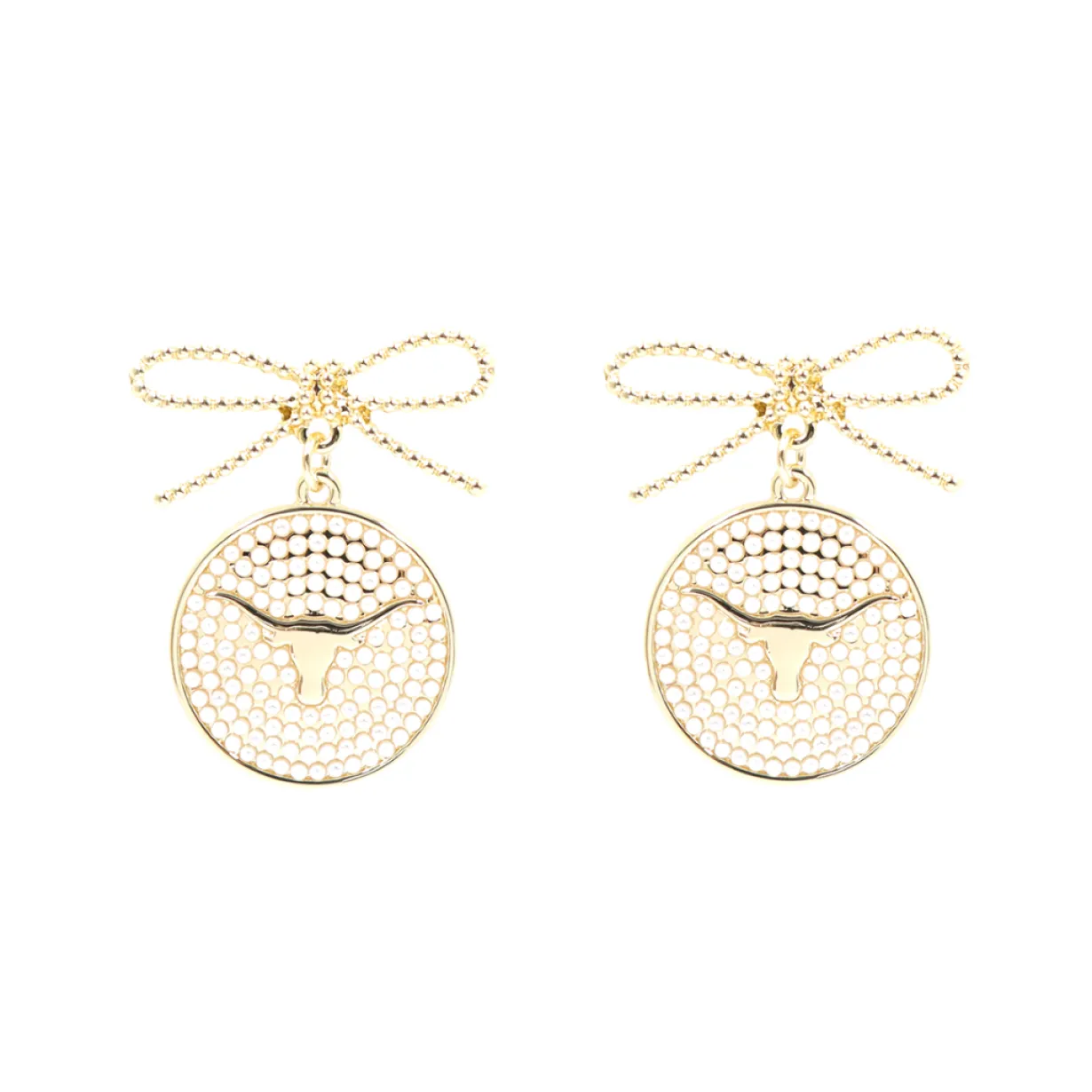 texas_pearl_bow_medallion_0.webp Texas Pearl Bow Medallion Earrings-Brianna Cannon New