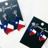 Texas Proud - Red, White, and Blue Shape of Texas Flag Earrings (2 SIZES)-Brianna Cannon New