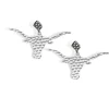 Texas Silver Longhorn Earring with BC Logo-Brianna Cannon Discount