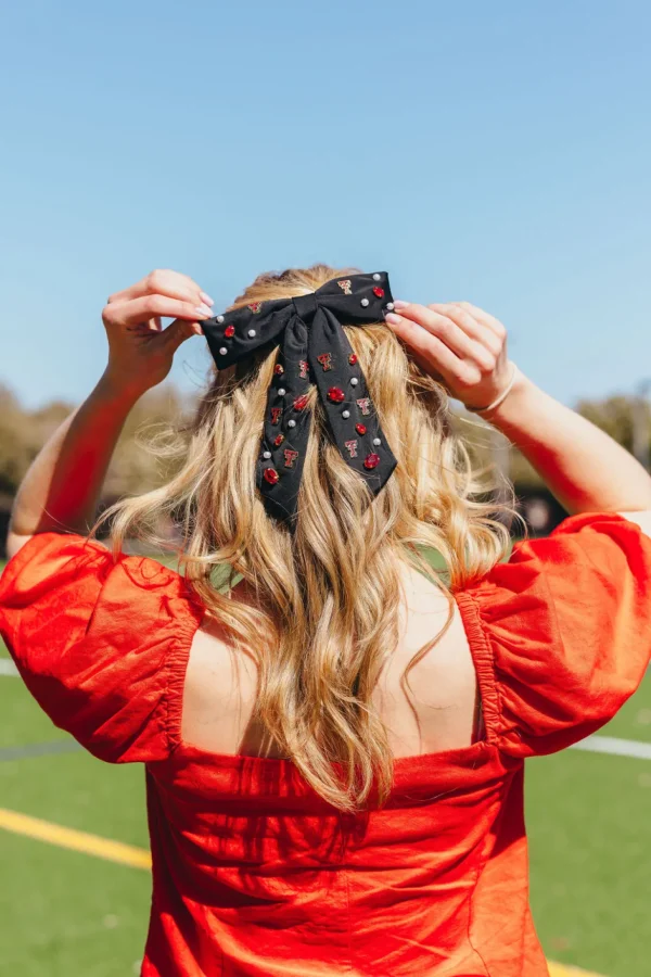 Texas Tech Black Bow Barrette-Brianna Cannon Sale