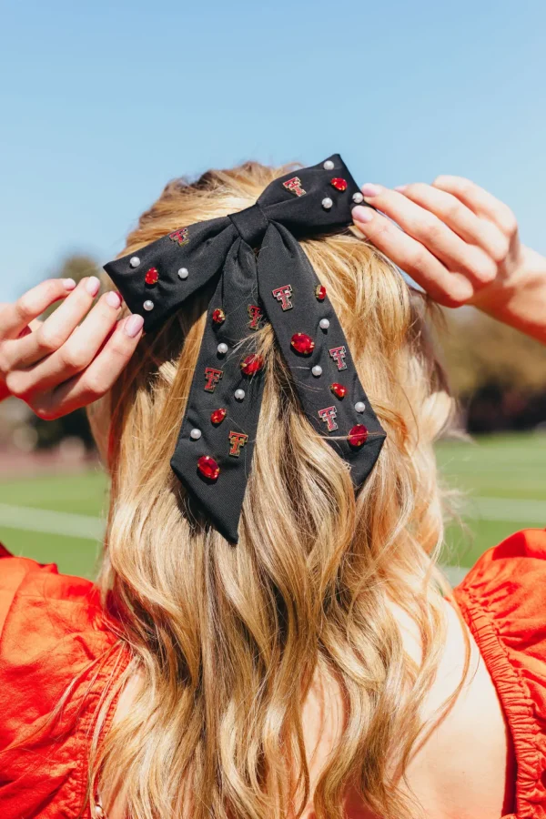 Texas Tech Black Bow Barrette-Brianna Cannon Sale