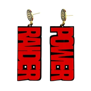 Texas Tech Red and Black RAIDER POWER Earrings-Brianna Cannon Clearance