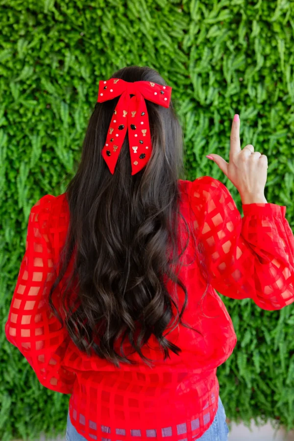 Texas Tech Red Bow Barrette-Brianna Cannon Best