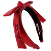 Texas Tech Red Thin Embroidered Ribbon Bow Headband-Brianna Cannon Outlet
