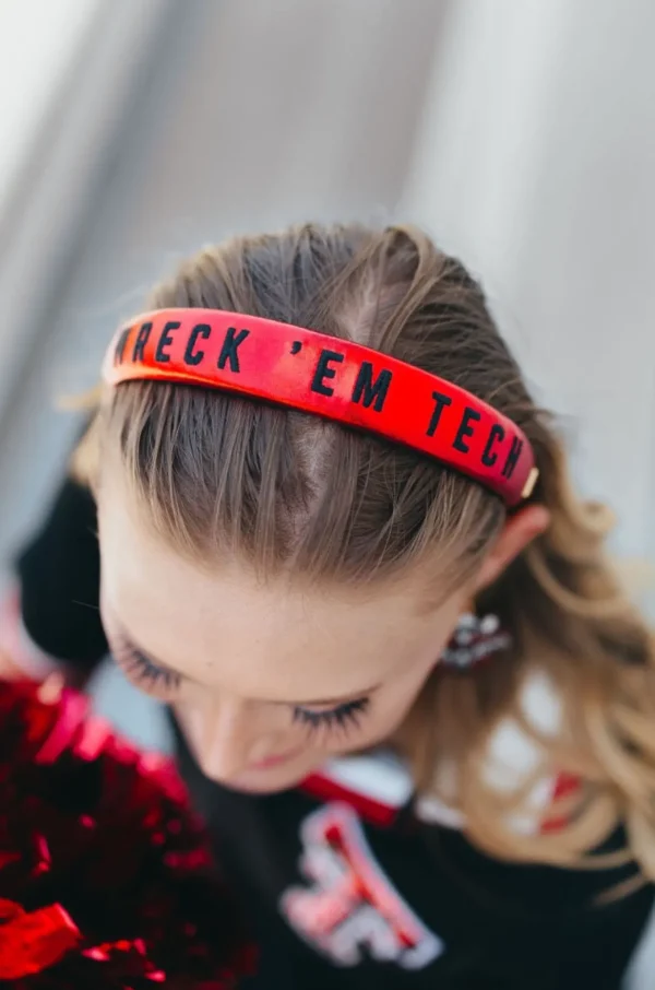 Texas Tech Red Thin Embroidered Headband-Brianna Cannon Discount