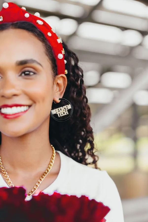 Texas Tech WRECK'EM Black Pavé Hoop Earrings-Brianna Cannon Sale