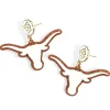 Texas White Longhorn Earrings-Brianna Cannon Fashion