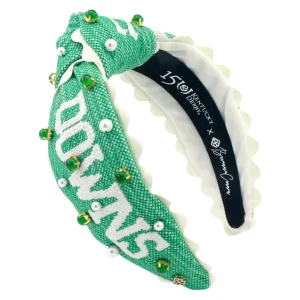 150th Anniversary Kentucky Derby Green Churchill Downs Cross Stitch Headband-Brianna Cannon Clearance
