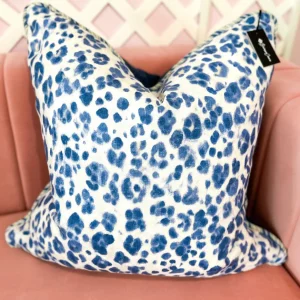 Thibaut Designer Pillow Cover - Panthera in Navy with Blue Ombre Cord-Brianna Cannon Discount