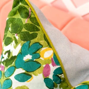 Thibaut Designer Pillow Cover - Central Park in Sky Blue with Green Cord-Brianna Cannon New