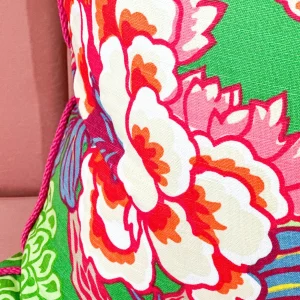 Thibaut Designer Pillow Cover - Honshu in Green with Crosby Cord-Brianna Cannon Clearance