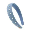 Thin Denim & Pearls Headband-Brianna Cannon New