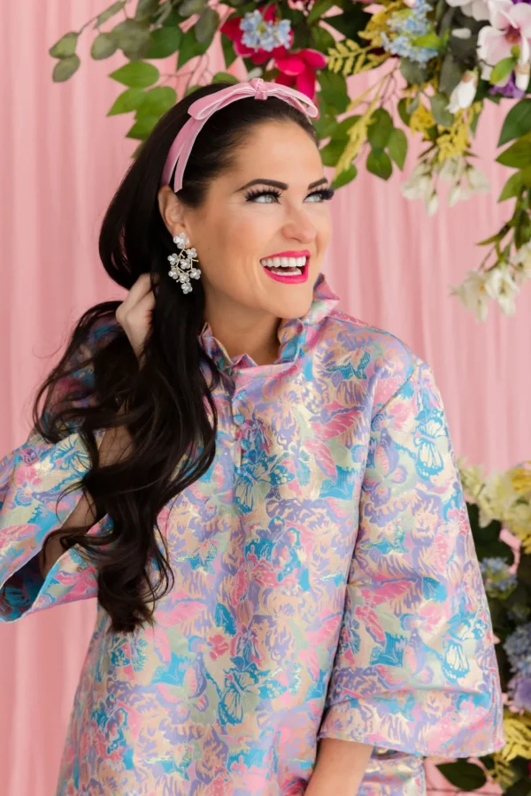 Thin Light Pink Ribbon Bow Headband-Brianna Cannon Outlet