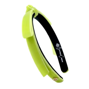 Thin Lime Velvet Ribbon Bow Headband-Brianna Cannon Online