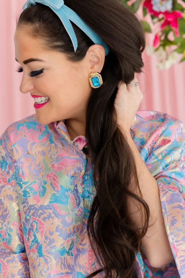 Thin Pastel Blue Velvet Ribbon Bow Headband-Brianna Cannon Hot