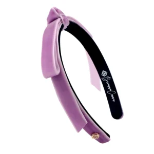 Thin Pastel Purple Velvet Ribbon Bow Headband-Brianna Cannon New