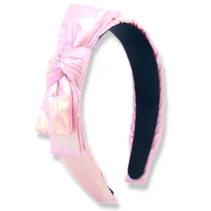 Thin Pink Iridescent Side Bow Headband-Brianna Cannon Outlet