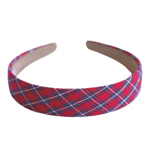 Thin Red Plaid Headband-Brianna Cannon Fashion