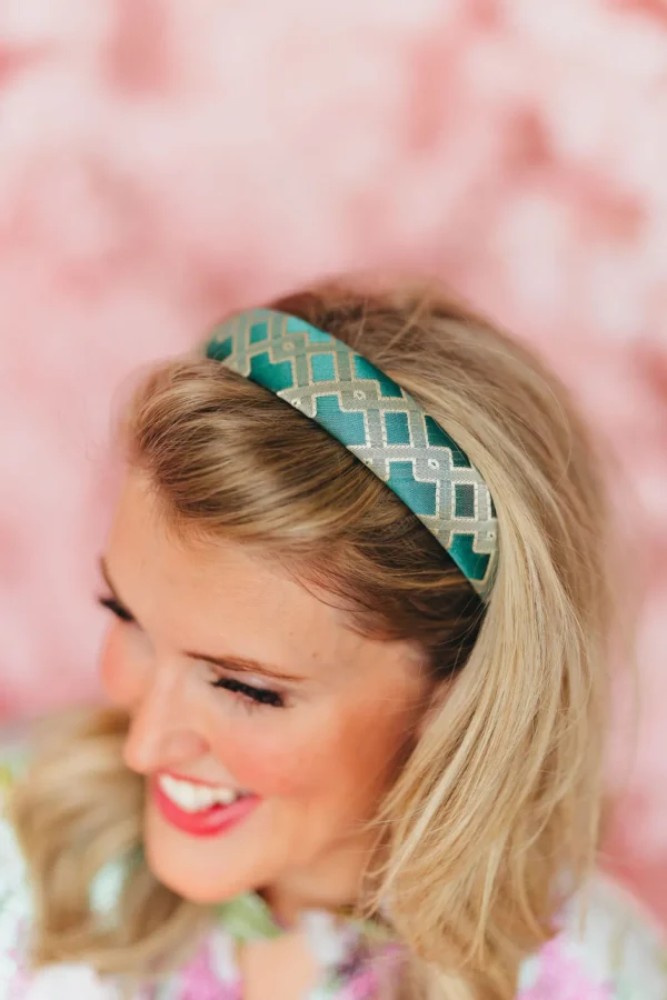 Thin Teal Interlock Headband-Brianna Cannon Online