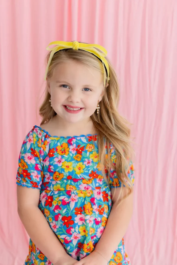Thin Yellow Velvet Ribbon Bow Headband-Brianna Cannon New