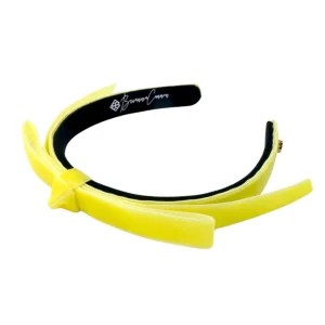 Thin Yellow Velvet Ribbon Bow Headband-Brianna Cannon New